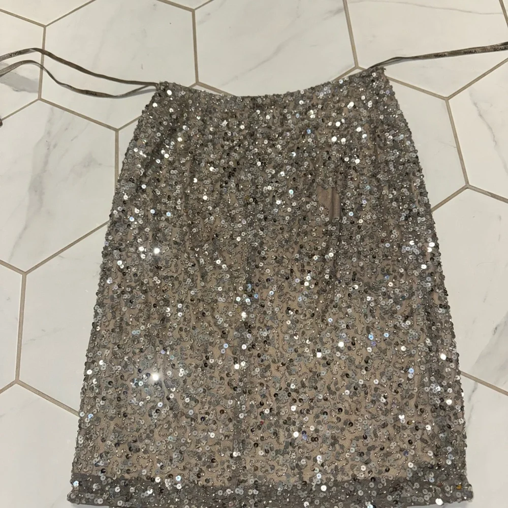 Scala Sequins Skirt Silver/Bronze‎ Size 2